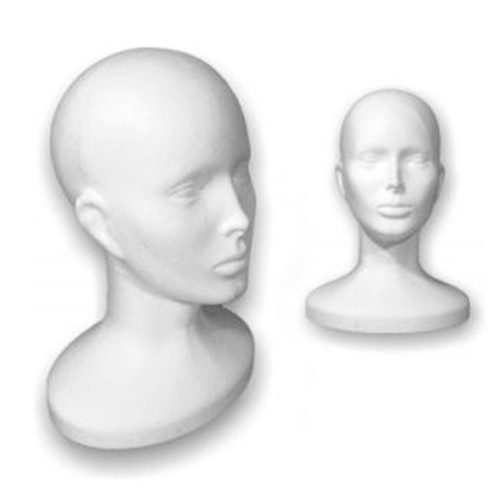 Predlžovanie vlasov, účesy - Polystyrénová hlava 32 cm - pohodlné uloženie parochní