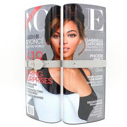 Dámska móda, doplnky - Listová kabelka - dizajn módneho časopisu - sivá Vogue