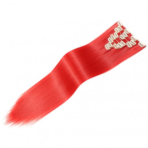 Clip in sada EXCLUSIVE - 63 cm - odtieň Red