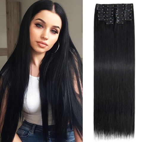 Clip in sada DE-LUXE, 57 cm - odtieň 1B