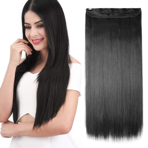 Clip in vlasy - 60 cm dlhý pás vlasov - odtieň 1#