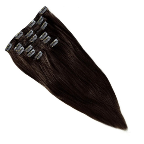 Clip In vlasy Premium 40 cm / 100 g - hnedá