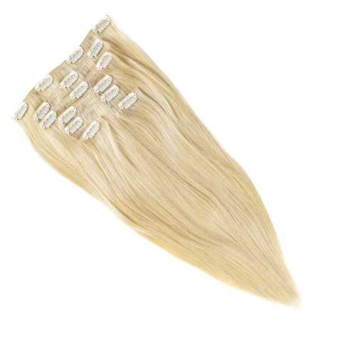 Clip In vlasy Premium 60 cm / 100 g - ľadová blond