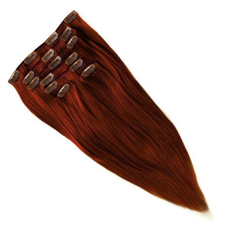 Clip In vlasy Premium 50 cm / 100 g - tizian red