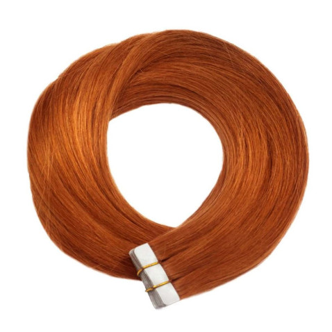 TAPE IN vlasy Premium 60 cm - hrdzavá