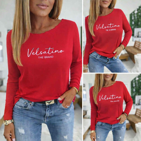 Bavlnená blúzka - tričko Velsatino červená