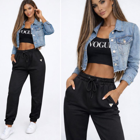 Dámske teplákové nohavice - čierna