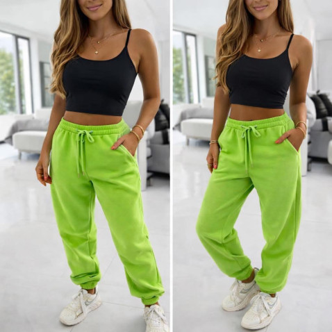 Dámske fleecové tepláky - zelená