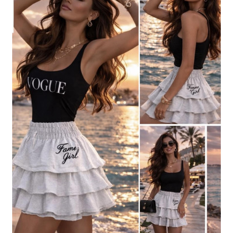 Trendy volániková sukienka - svetlo šedá