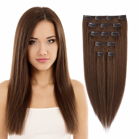 Clip in vlasy 45 cm ľudské - Remy 70g - odtieň 6