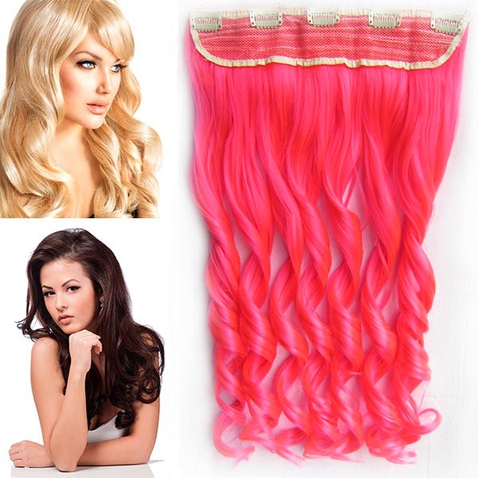 Clip in pás vlasov - lokne 55 cm - odtieň Pink