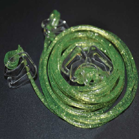 Silikónové ramienka k podprsenke Makaron - zelené s glitrama