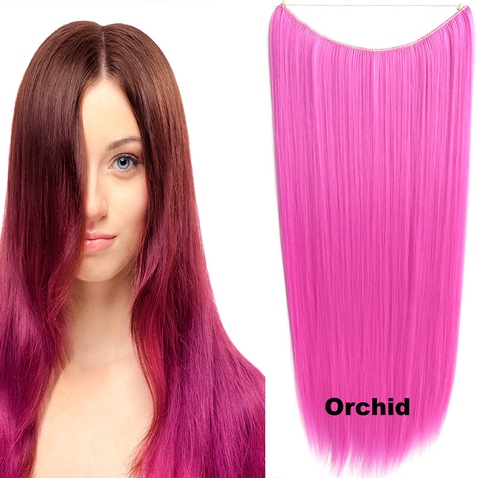 Flip in vlasy - 60 cm dlhý pás vlasov - odtieň Orchid